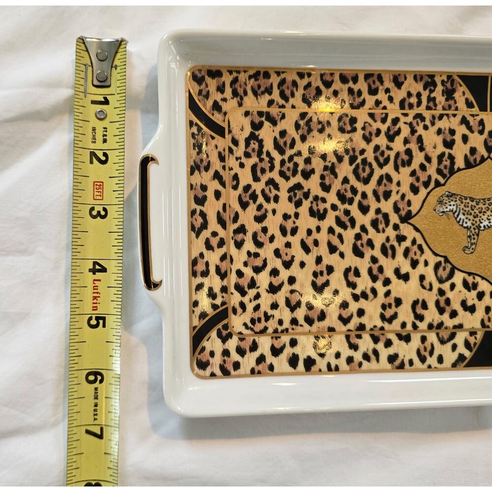 Lynn Chase Amazonian Jaguar Tray (1994) 24K Gold 13.5” Collectable Mobwife - Picture 3 of 5